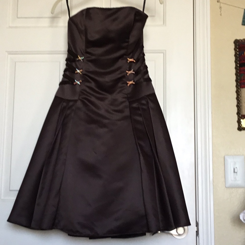 Jessica McClintock Brow Satin Dress